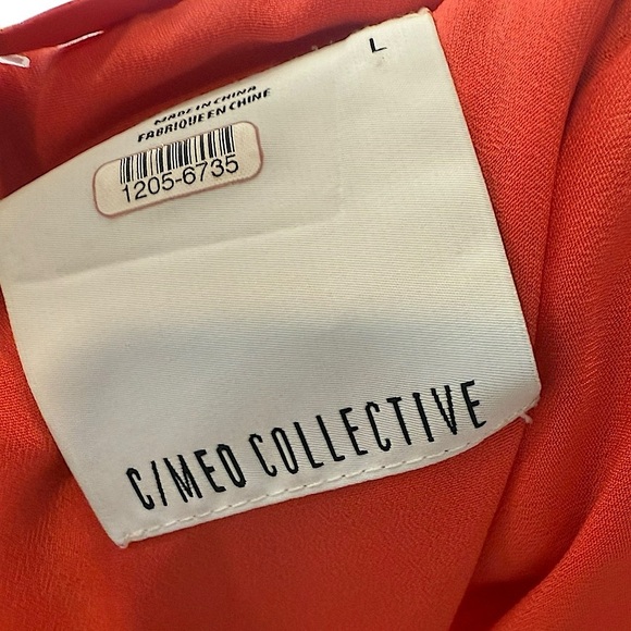 C/MEO Collective More to Give Melon Red Spaghetti Strap Lace Ruffle Mini Size L - Picture 10 of 14